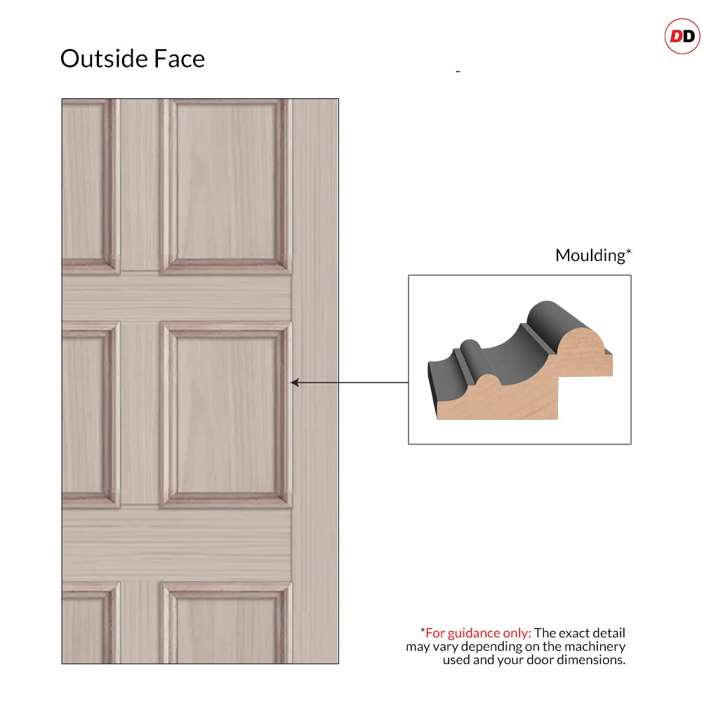 Exterior Georgian Bird 8 Panel Made to Measure Front Door - 45mm Thick - Six Colour Options