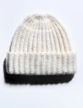 FINAL SALE: Mohair Blend Beanie - Ivory