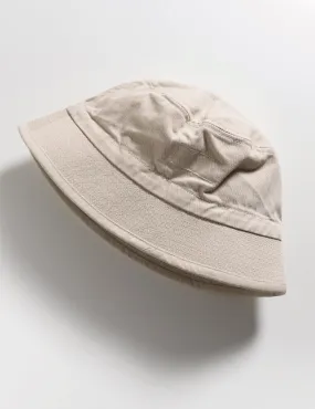 FINAL SALE: Organic Cotton Herringbone Bucket Hat - Ivory