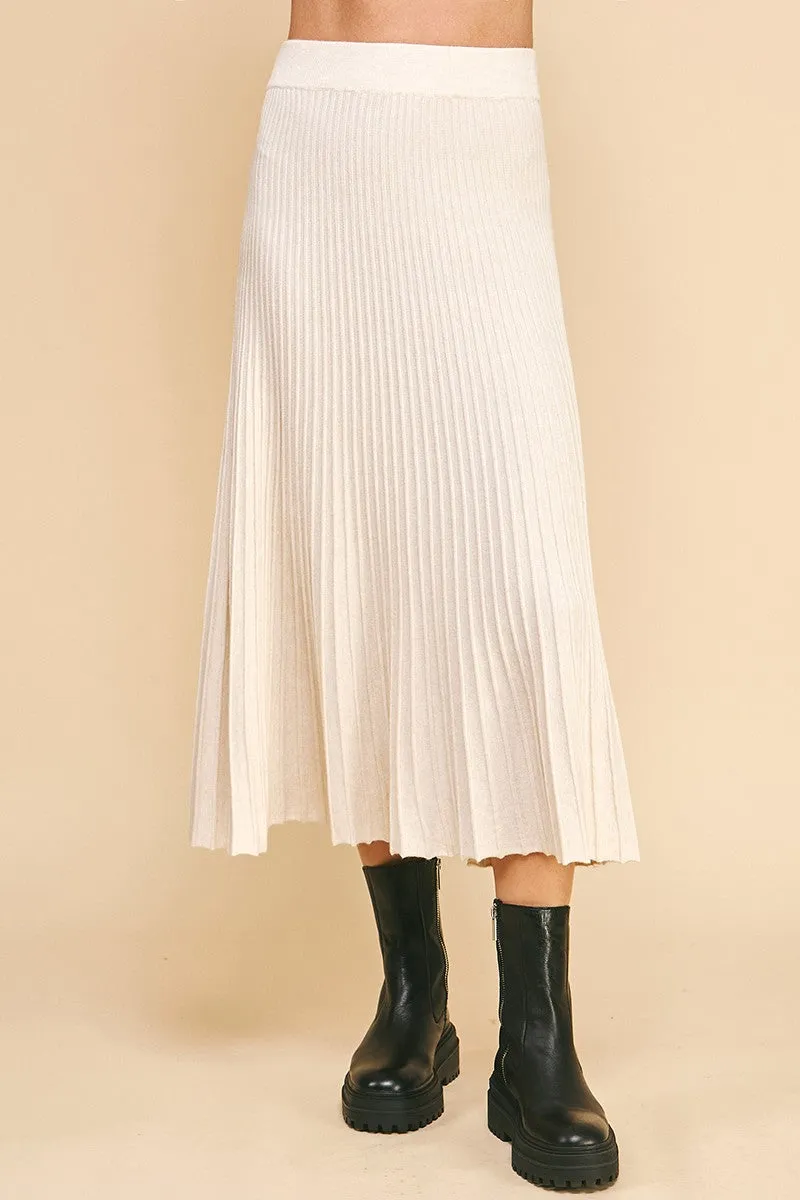 Finally Over Ivory Midi Sweater Skirt