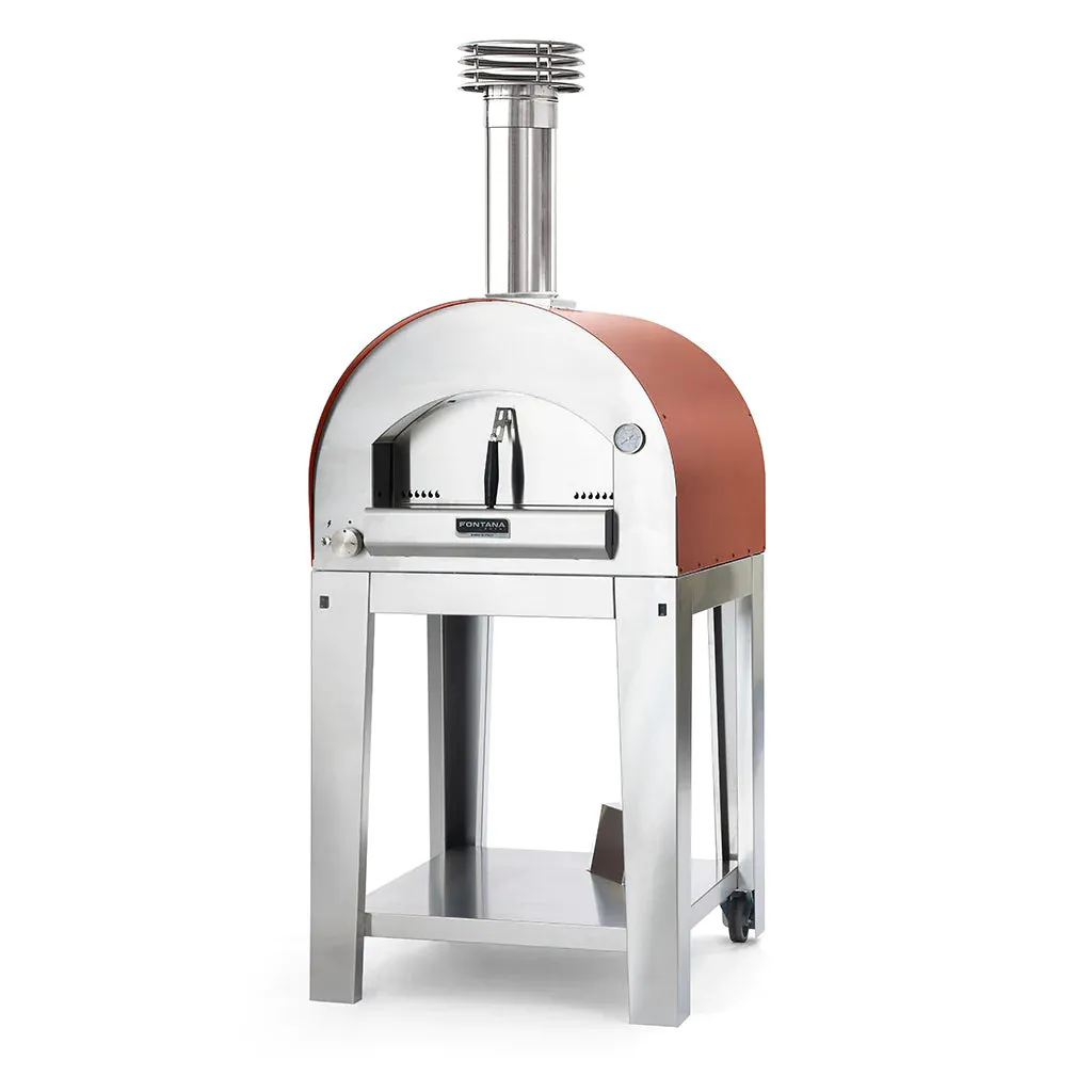 Fontana Forni Napoli Hybrid Gas & Wood Pizza Oven (Top Only) - Rosso