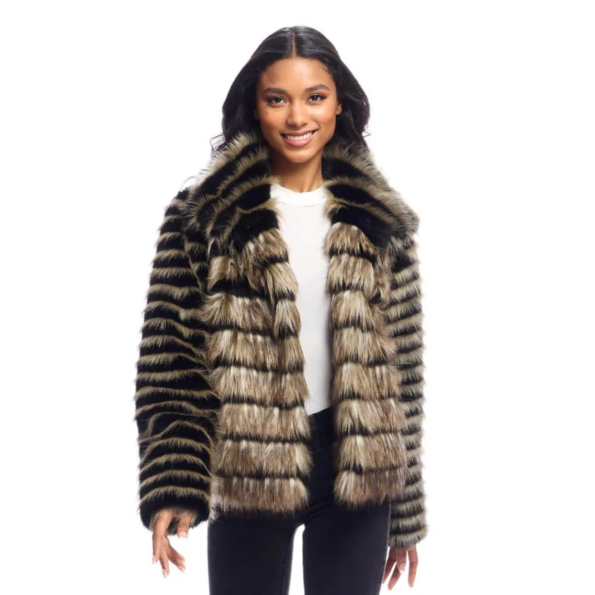 Front Row Faux Fur Fox Jacket