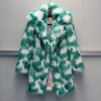 Full Size Faux Fox Fur  Mid Long Trench Coat