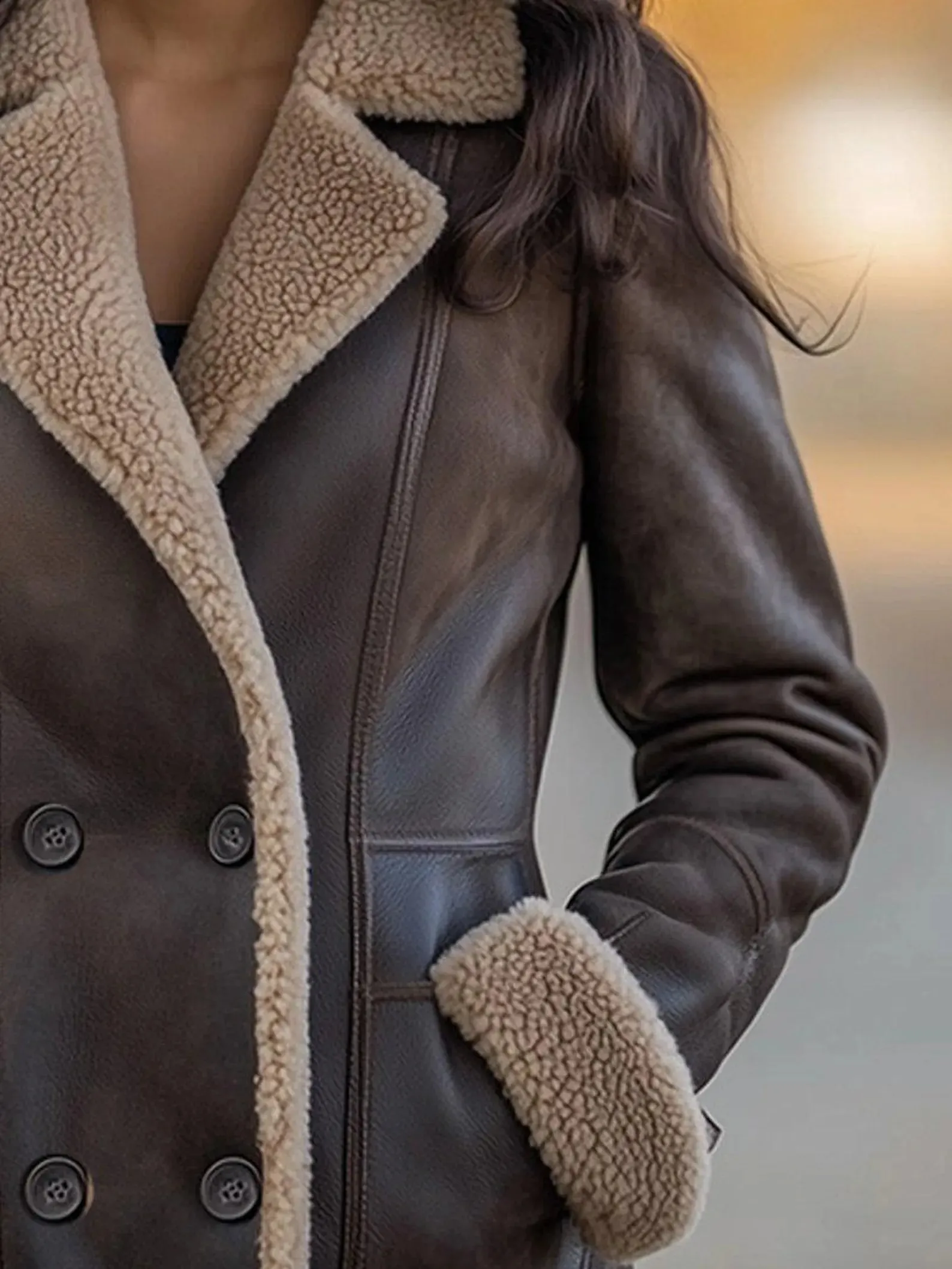 fur lined leather jacket women