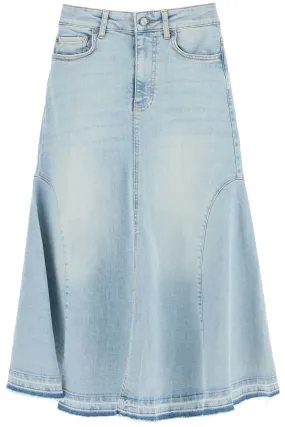 Ganni flared denim skirt.