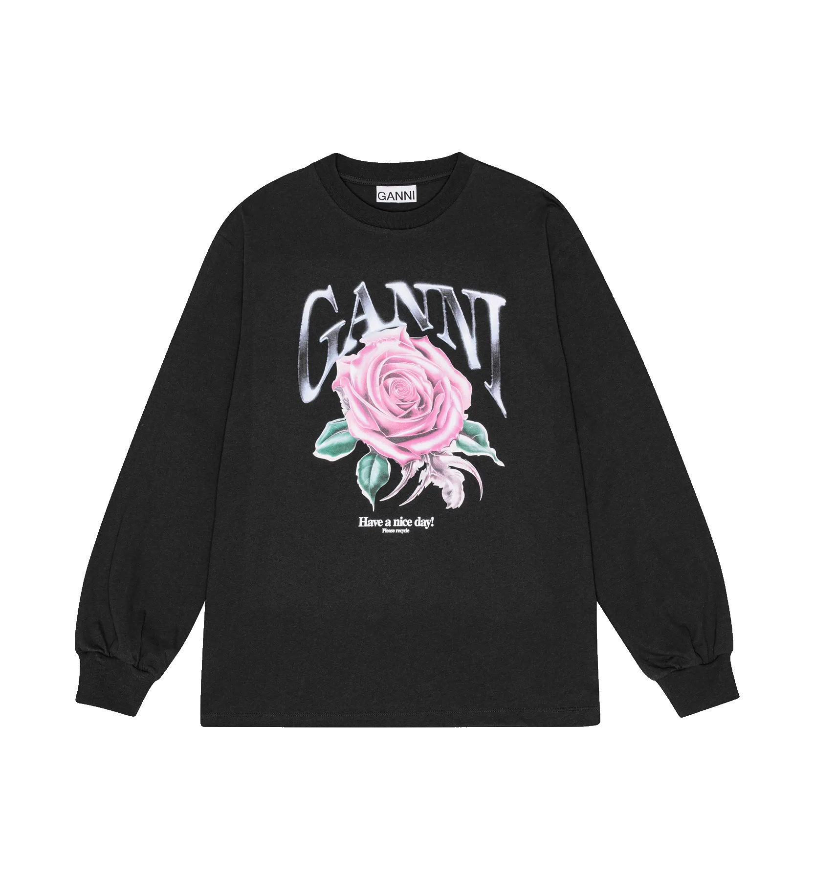 GANNI Rose Long Sleeve T-shirt