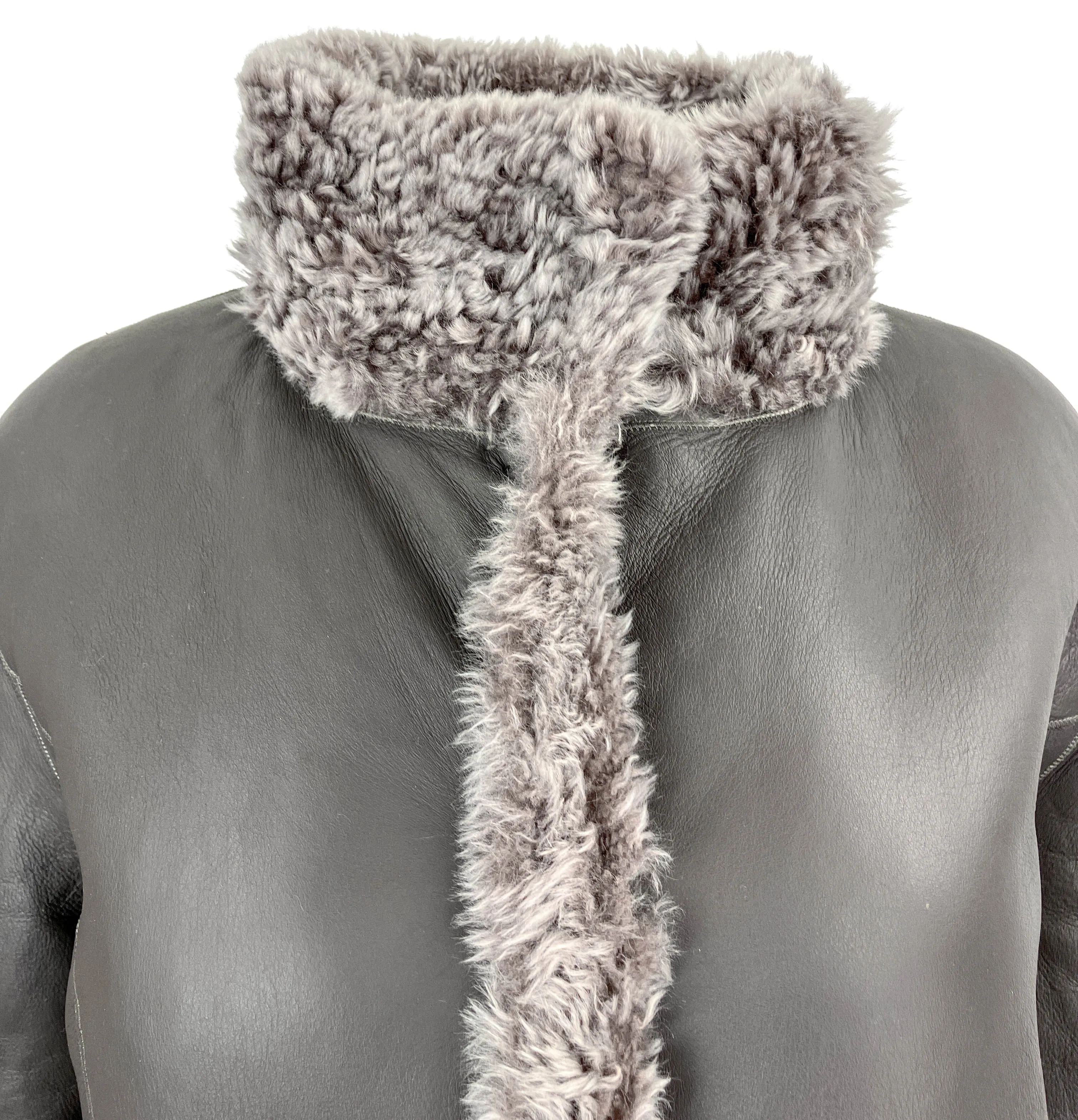 Grenn Pilot Reversible Fur Coat in Ash