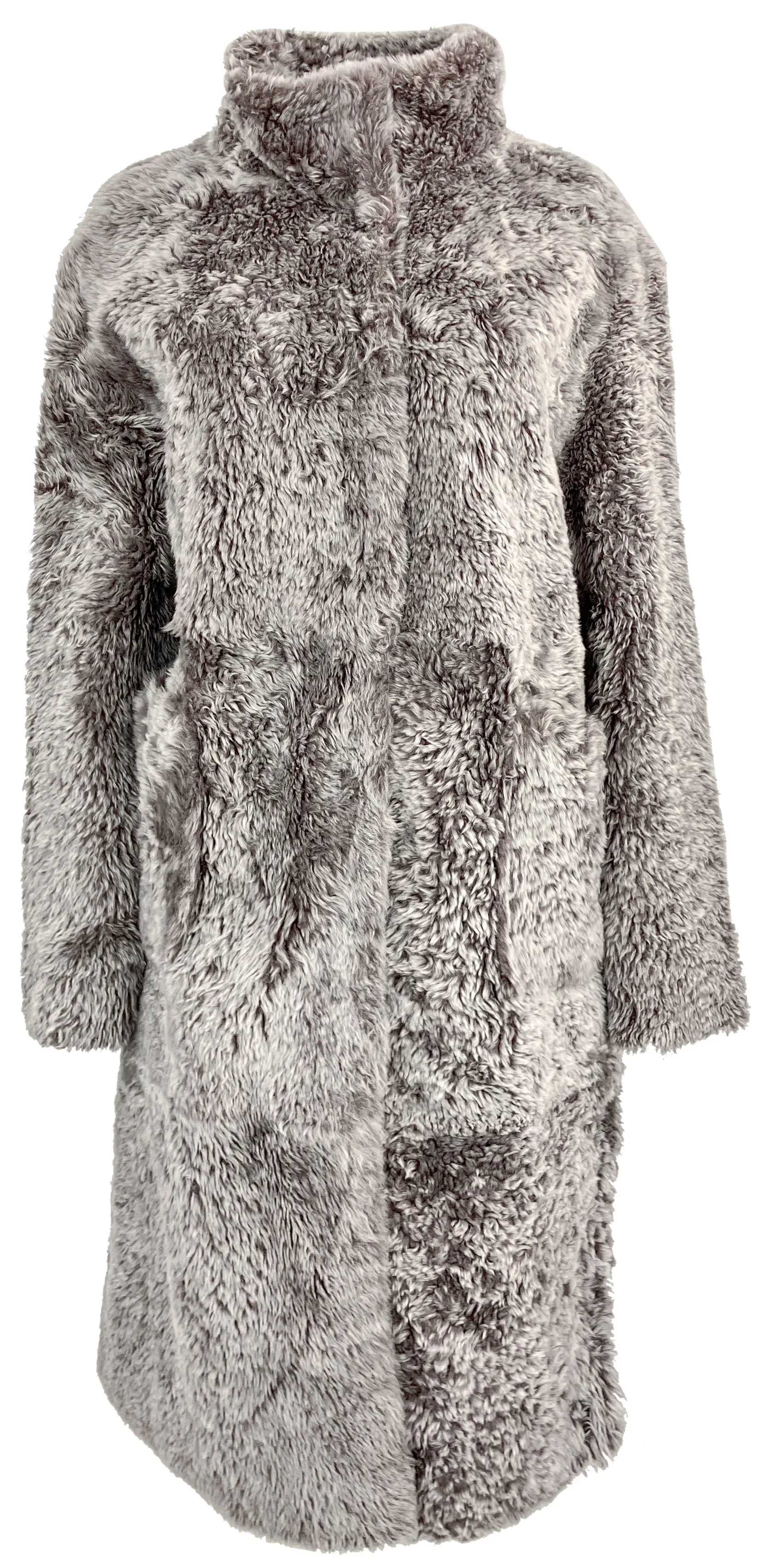 Grenn Pilot Reversible Fur Coat in Ash