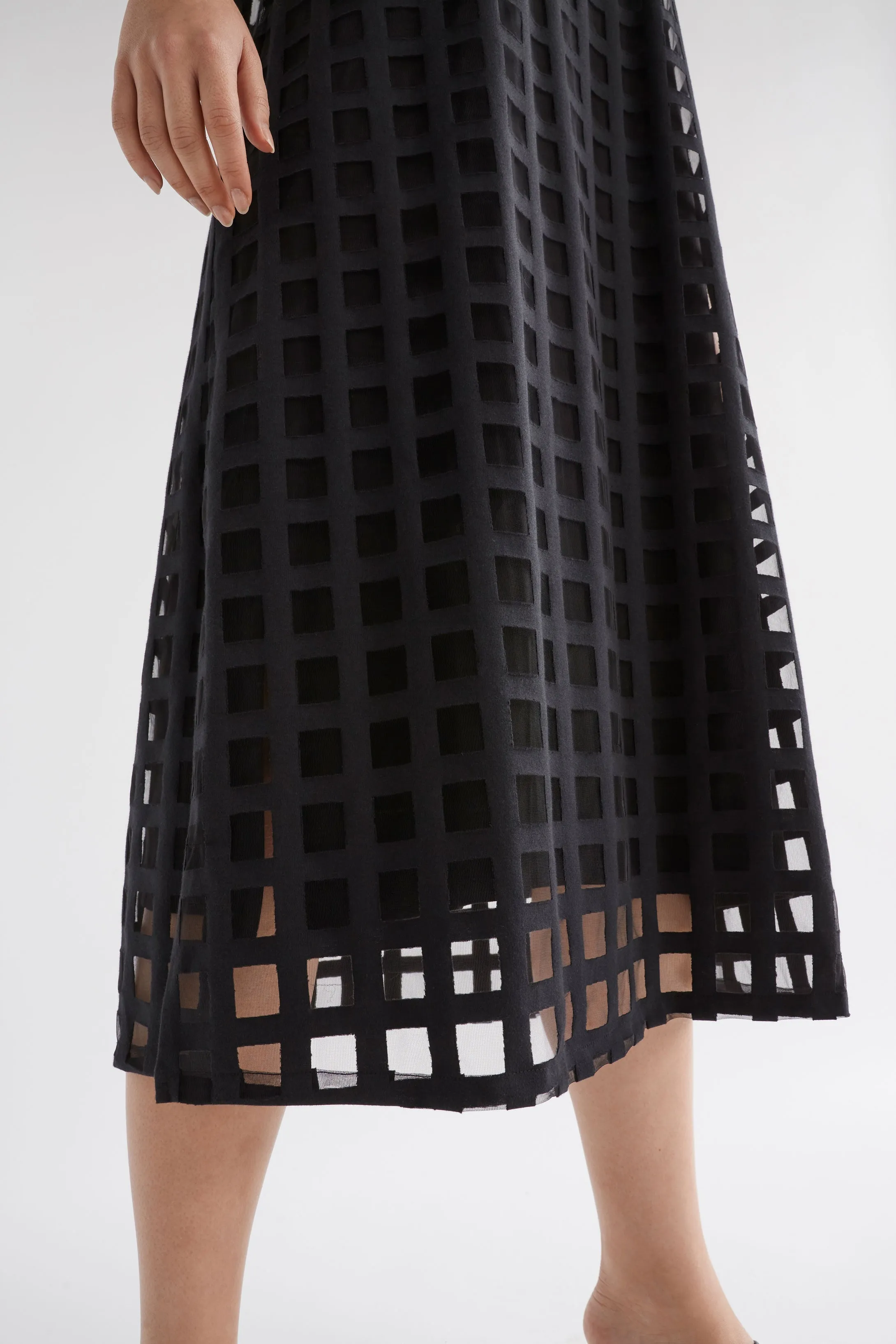 Grid Burnout Midi Dress