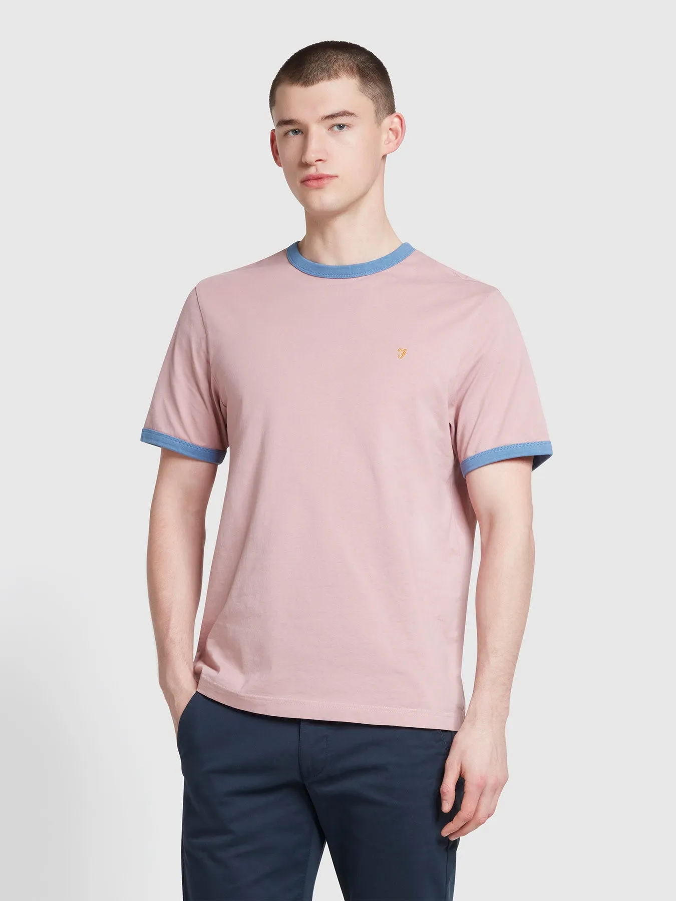 Groves Regular Fit T-Shirt In Dark Pink