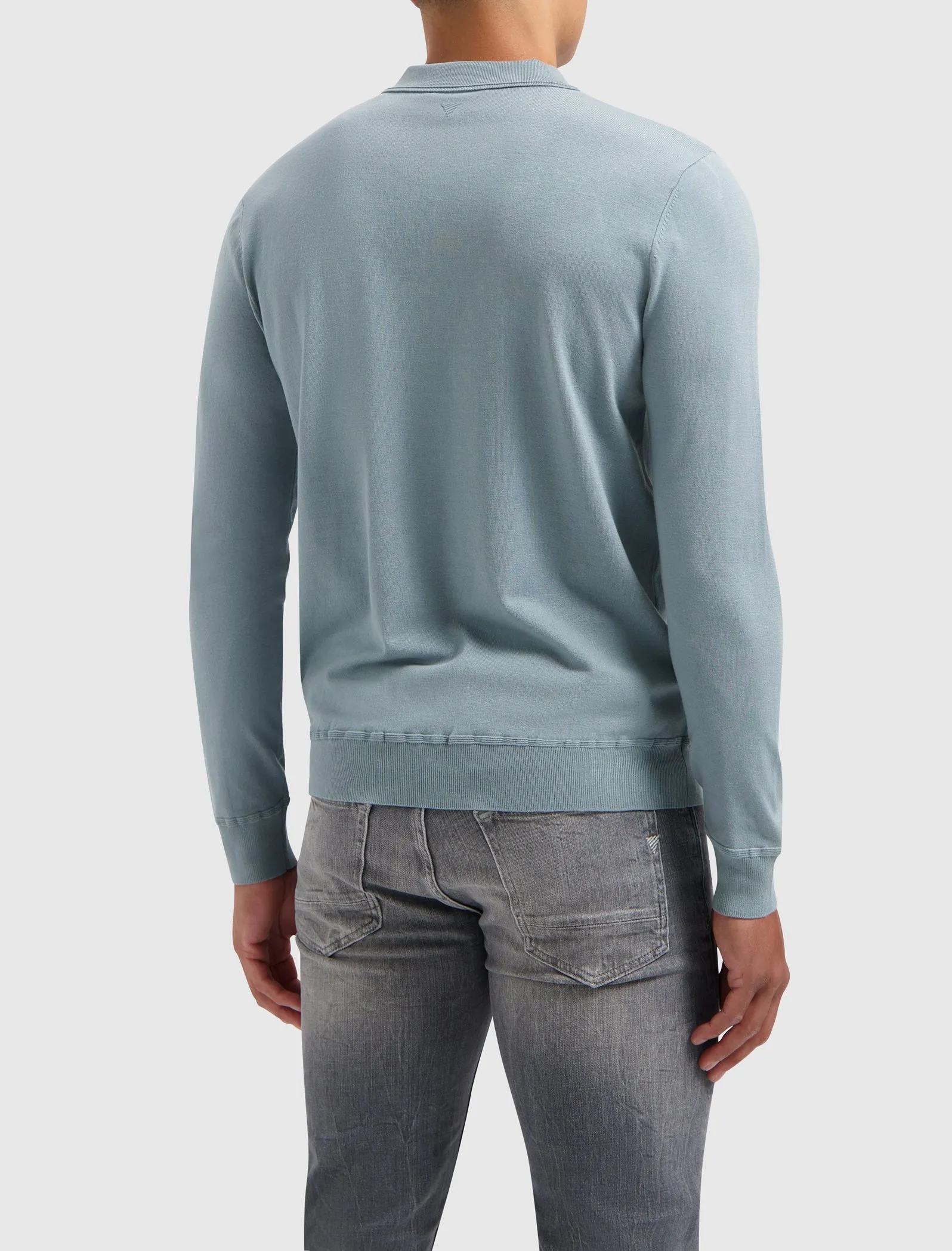 Halfzip Polo Knitwear | Blue Grey