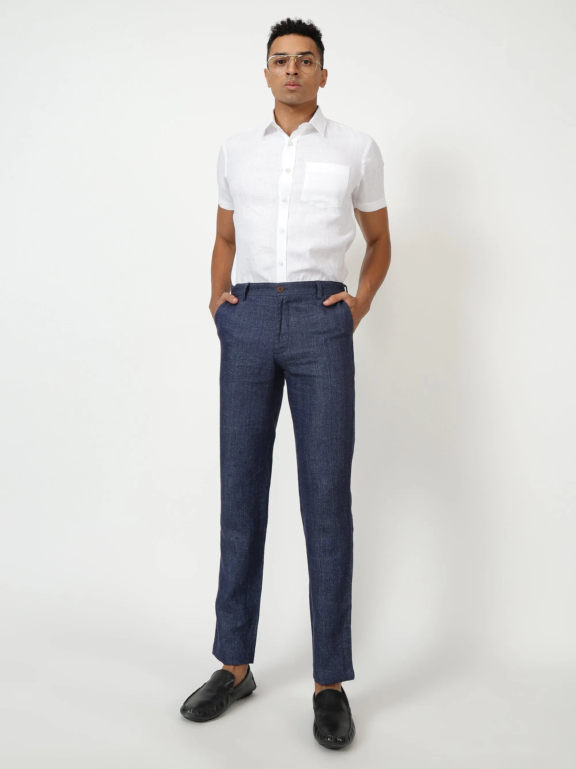 Harvey - Pure Linen Half Sleeve Shirt - White