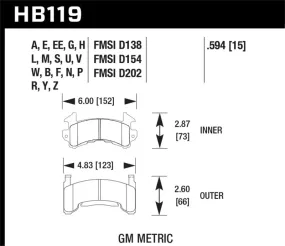 Hawk Disc Brake Pads - HPS Performance Street w/ 0.594 Thickness