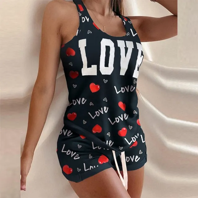 Heart of Gold Casual Women's Short Pajama Set