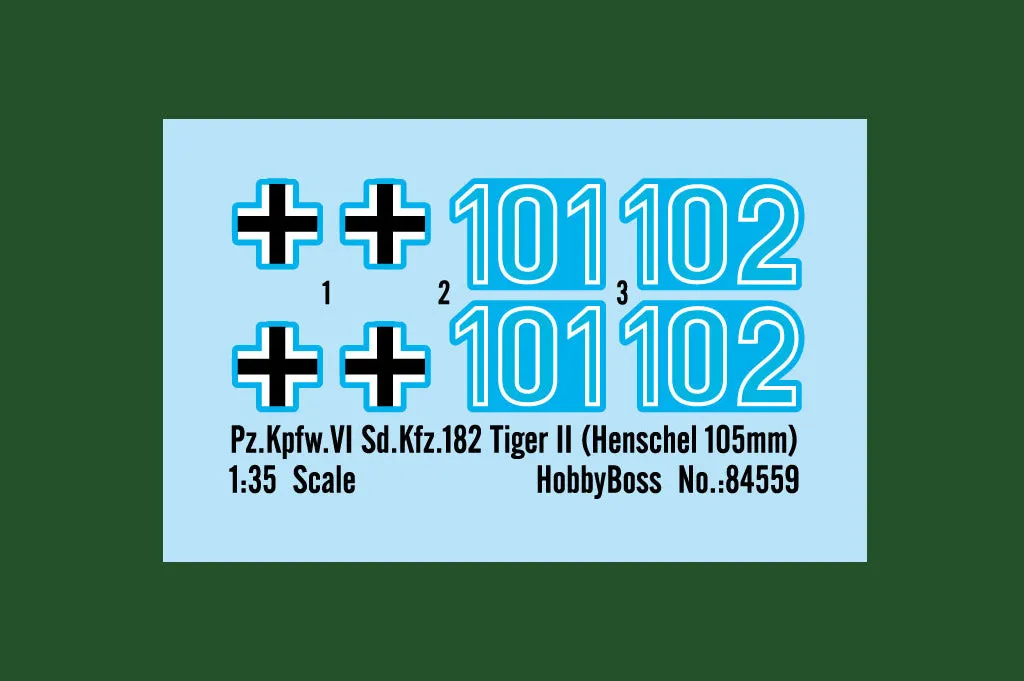 Hobby Boss 84559 Pz.Kpfw.VI Sd.Kfz.182 Tiger Tank II (Henschel 105mm) 1/35 Model Kit