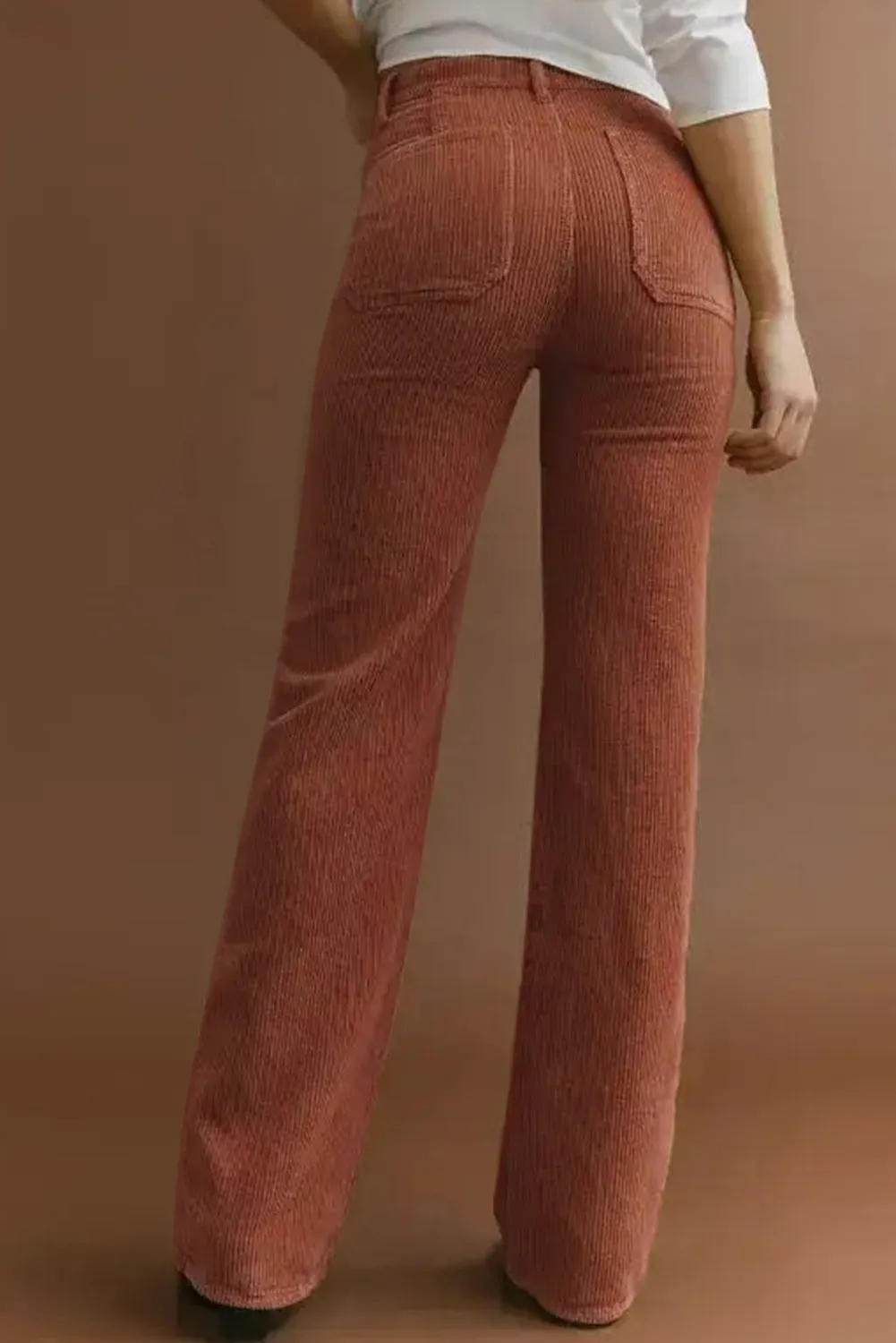 Hot Girl High Waist Straight Leg Corduroy Pants