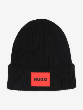 Hugo Kids Knitted Beanie Hat in Black