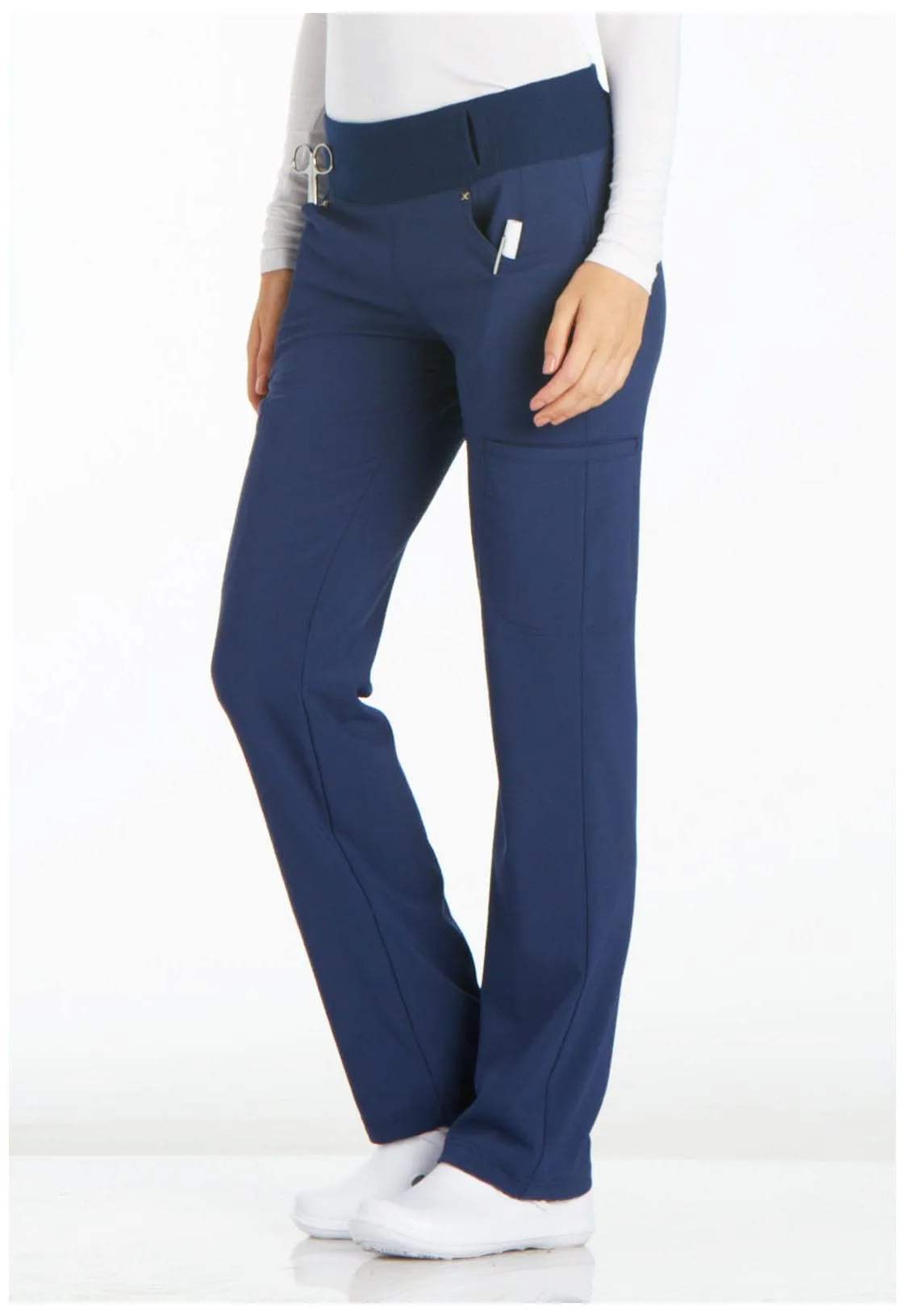 iFlex Cherokee Petite Mid Rise Straight Leg Pull-on Pant CK002P