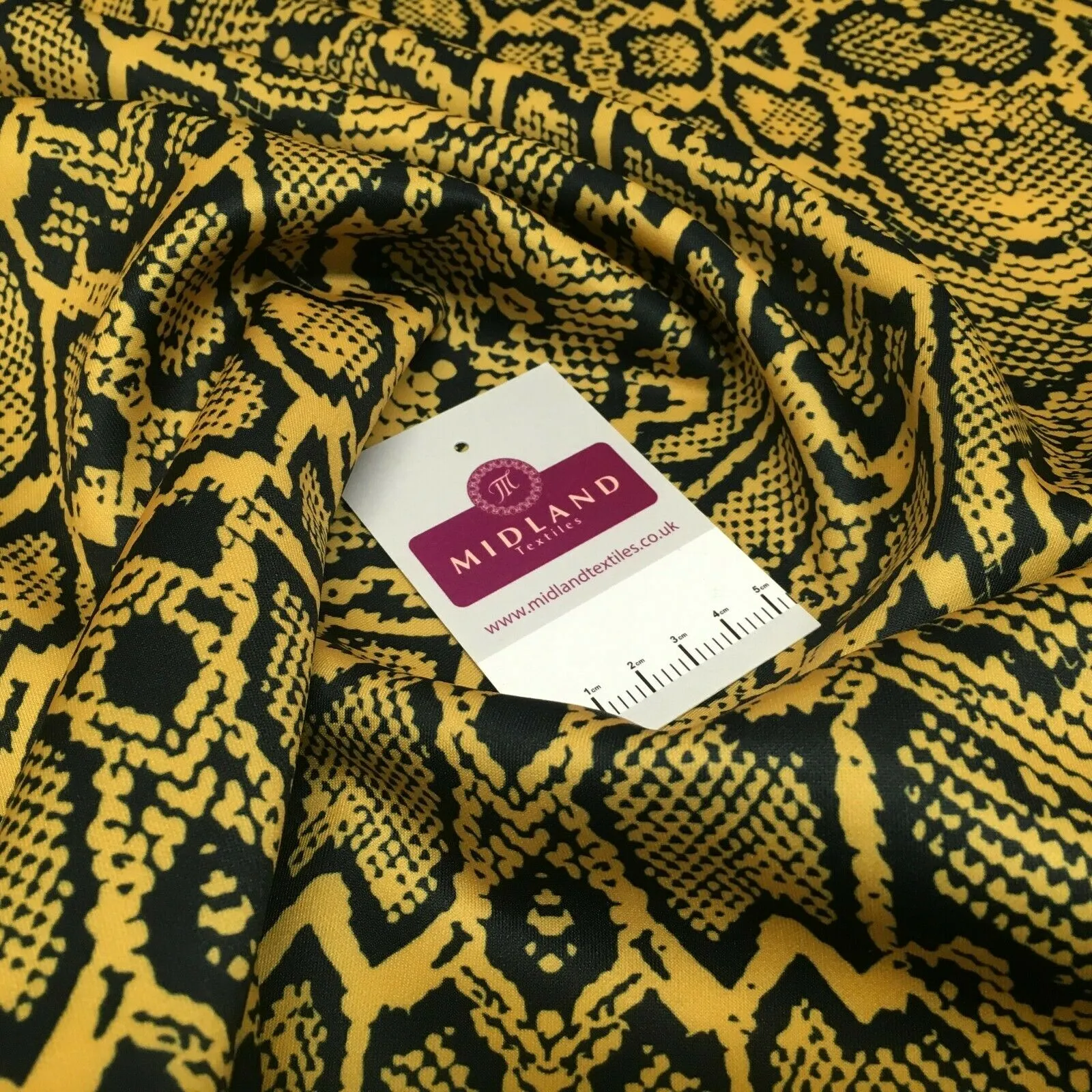 Indian Yellow Animal Print Scuba Dress Fabric M1526