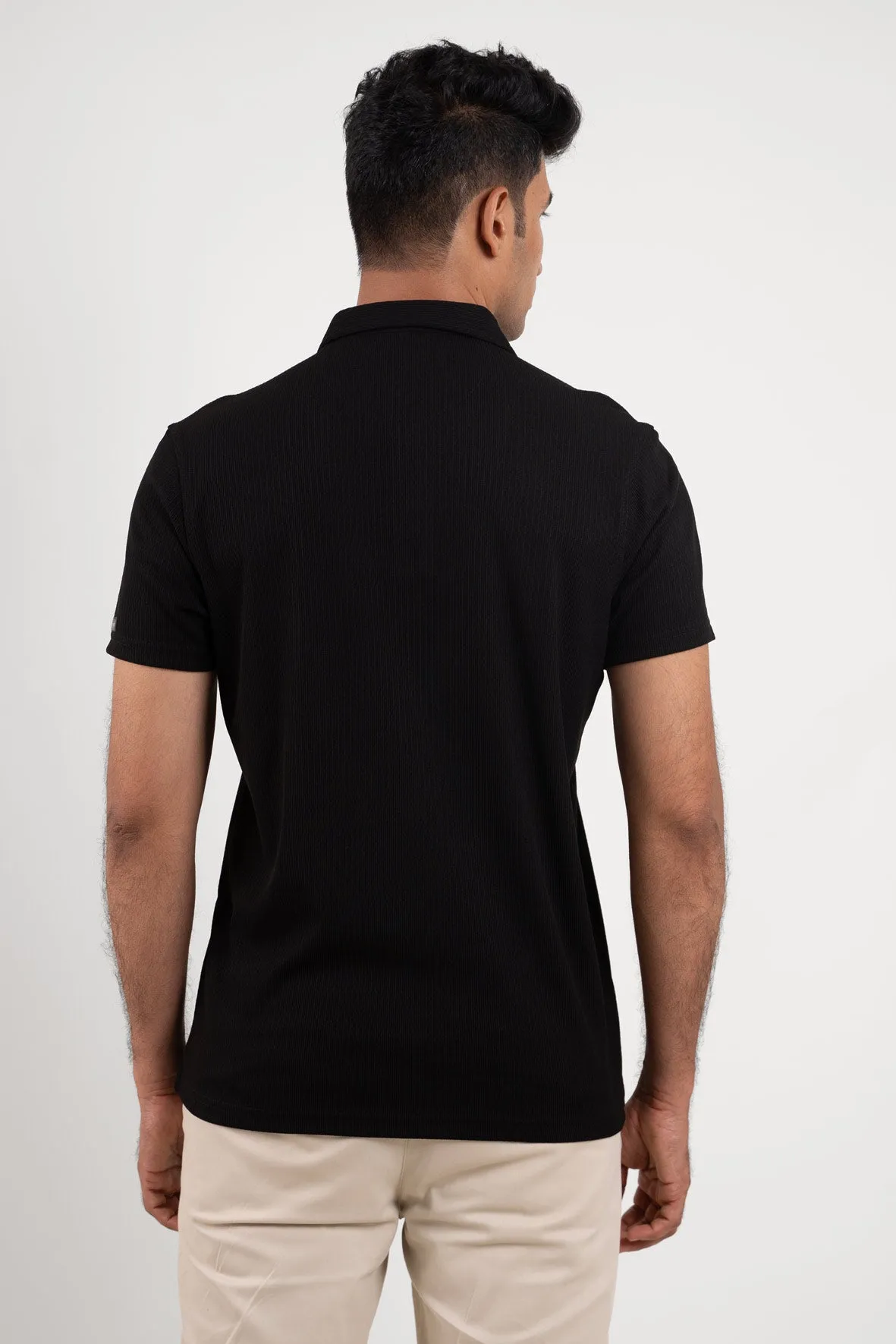 Inspiro Black Polo Tshirt For Men