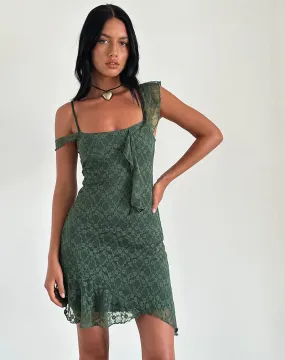 Jati Mini Dress in Sage Canina Rose Lace