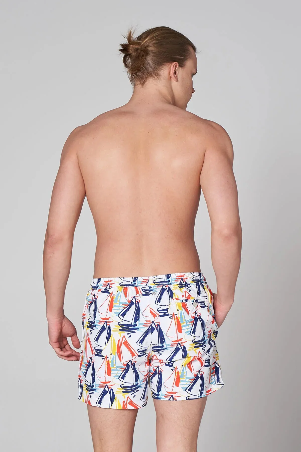 John Frank Men's Patterned Printed Swim Shorts