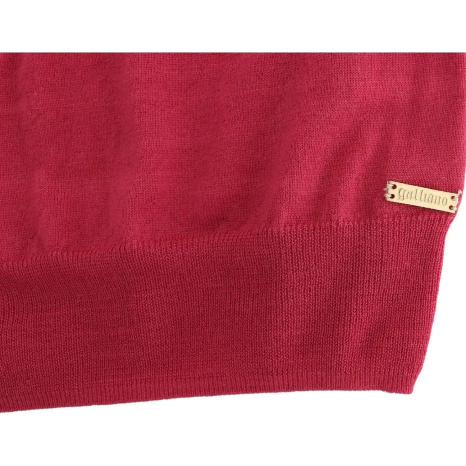 John Galliano Elegant Pink Sleeveless Wool Knit Top