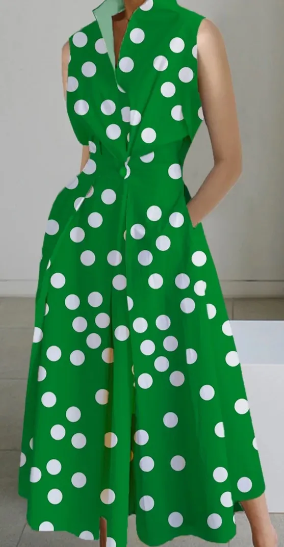 Joskaa avant garde dress to impress Dress 2024 Summer New Commuter Fashion Polka Dot V-neck Women's Button Fishtail Skirt