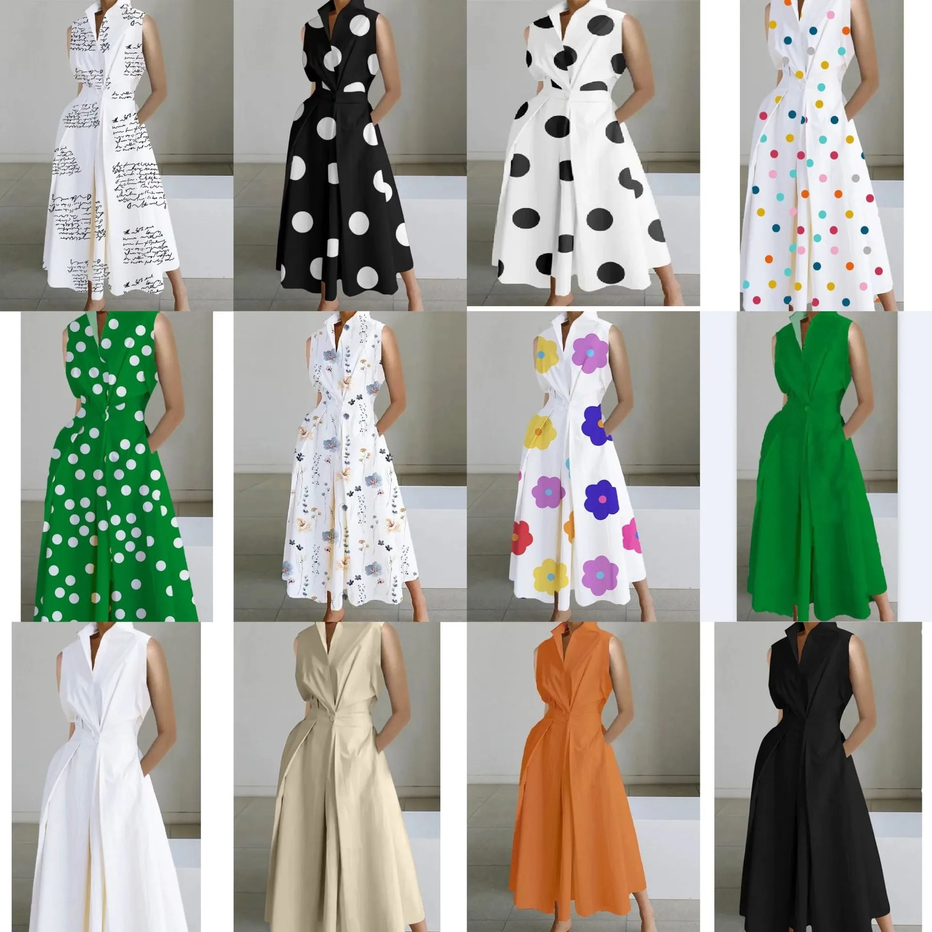 Joskaa avant garde dress to impress Dress 2024 Summer New Commuter Fashion Polka Dot V-neck Women's Button Fishtail Skirt