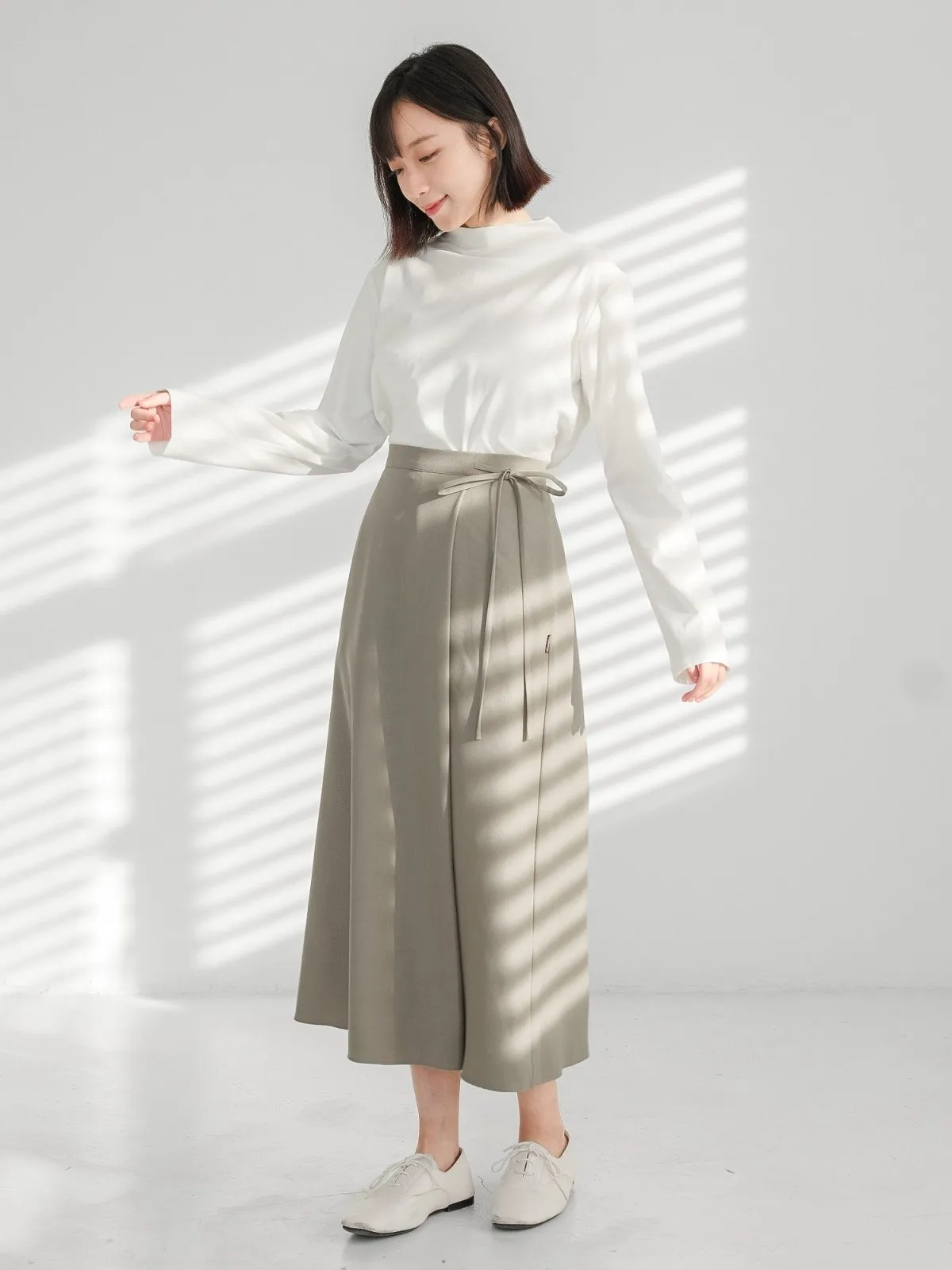 Joy Tie-detail Midi Skirt (Long/ Short ver.)