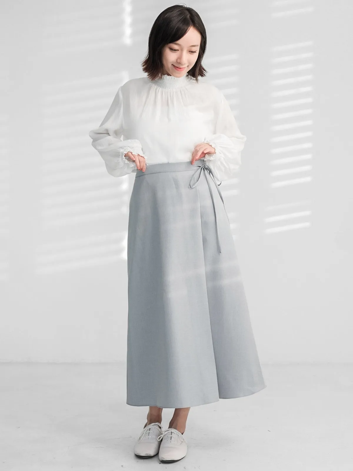 Joy Tie-detail Midi Skirt (Long/ Short ver.)