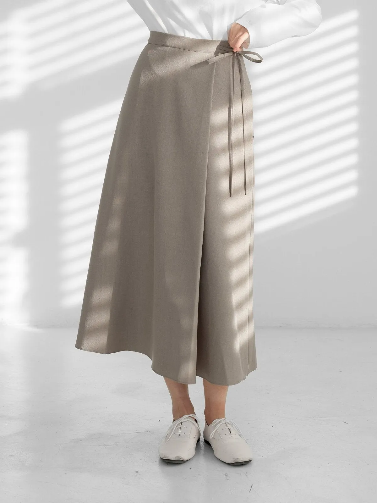 Joy Tie-detail Midi Skirt (Long/ Short ver.)