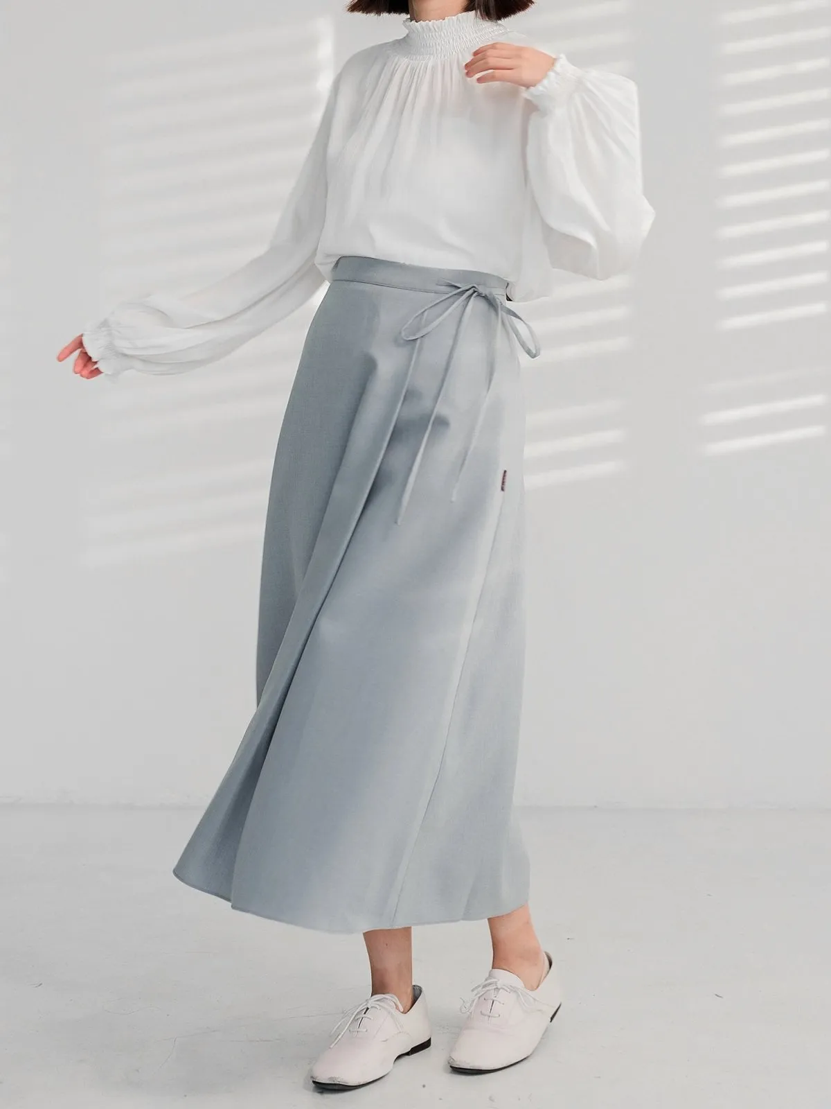 Joy Tie-detail Midi Skirt (Long/ Short ver.)