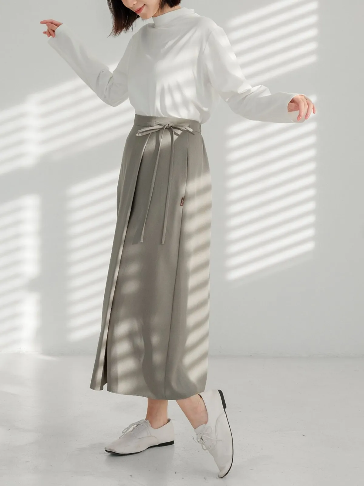 Joy Tie-detail Midi Skirt (Long/ Short ver.)