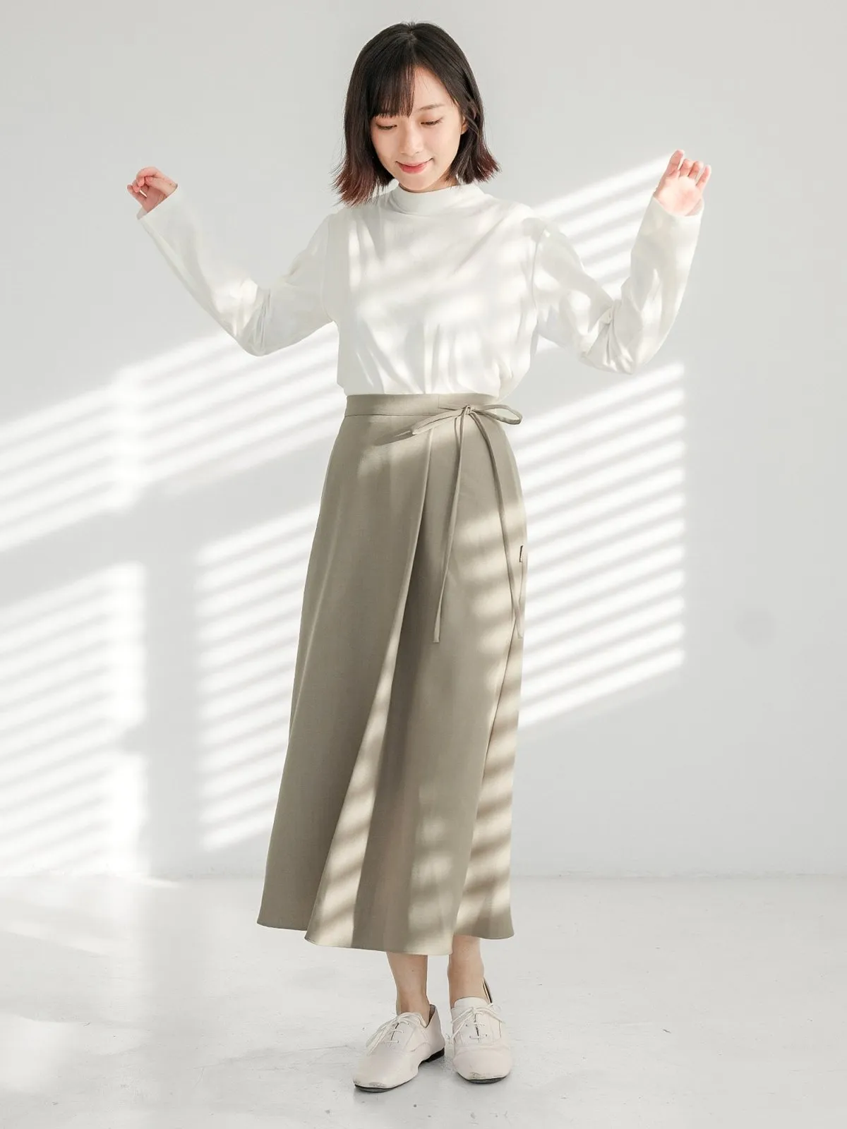 Joy Tie-detail Midi Skirt (Long/ Short ver.)