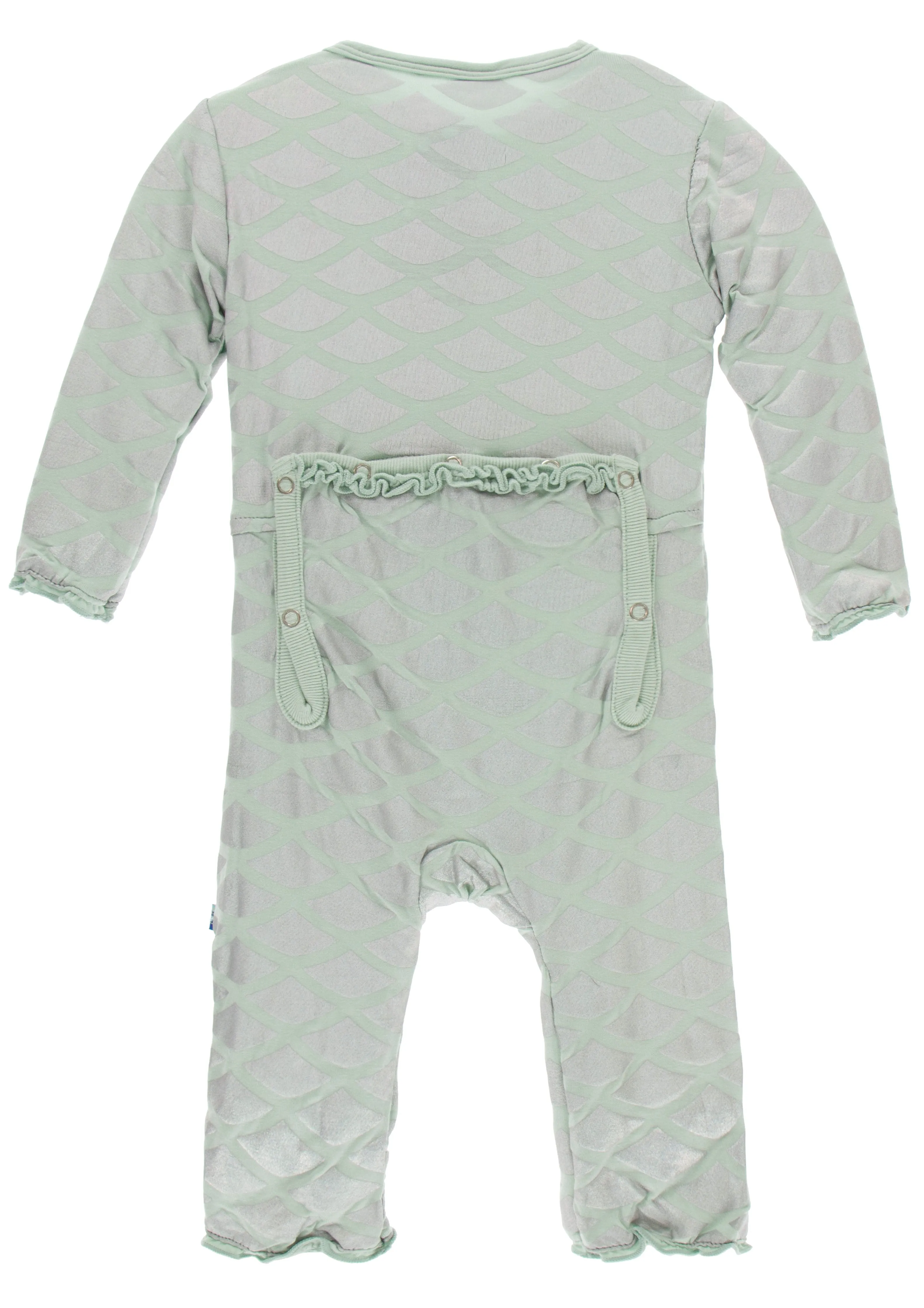 KicKee Pants Iridescent Mermaid Scales Muffin Ruffle Coverall with Zipper