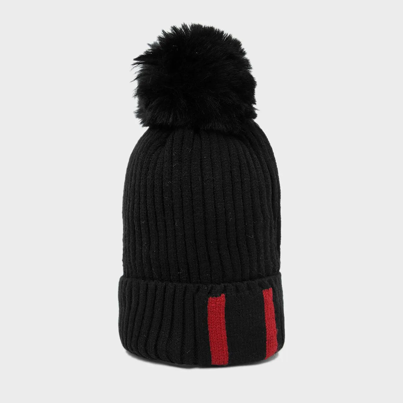 Kids Wool Soft Premium Quality Embroidered Knitted Fur Lined Stretch Caps