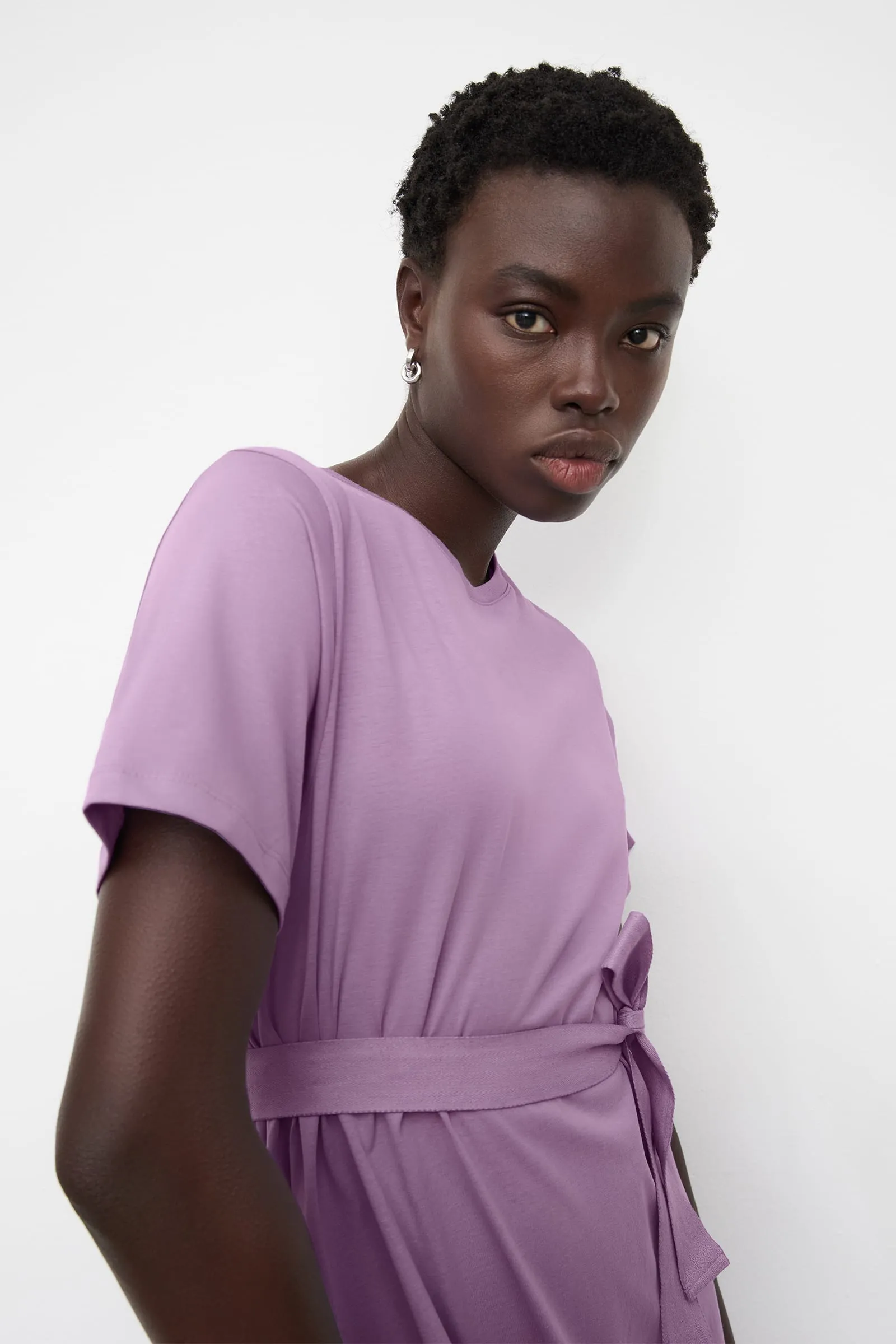 Kowtow Classic A-Line Tee Dress - Lavender