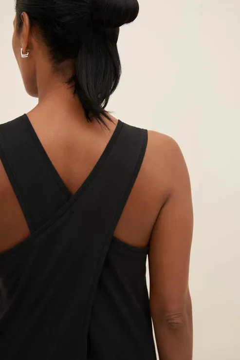 Kowtow Cross Back Dress - Knit Black BACK IN STOCK