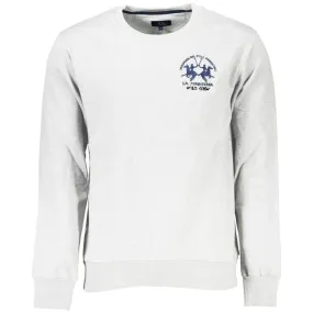 La Martina Elegant Cotton Crewneck Sweatshirt in White