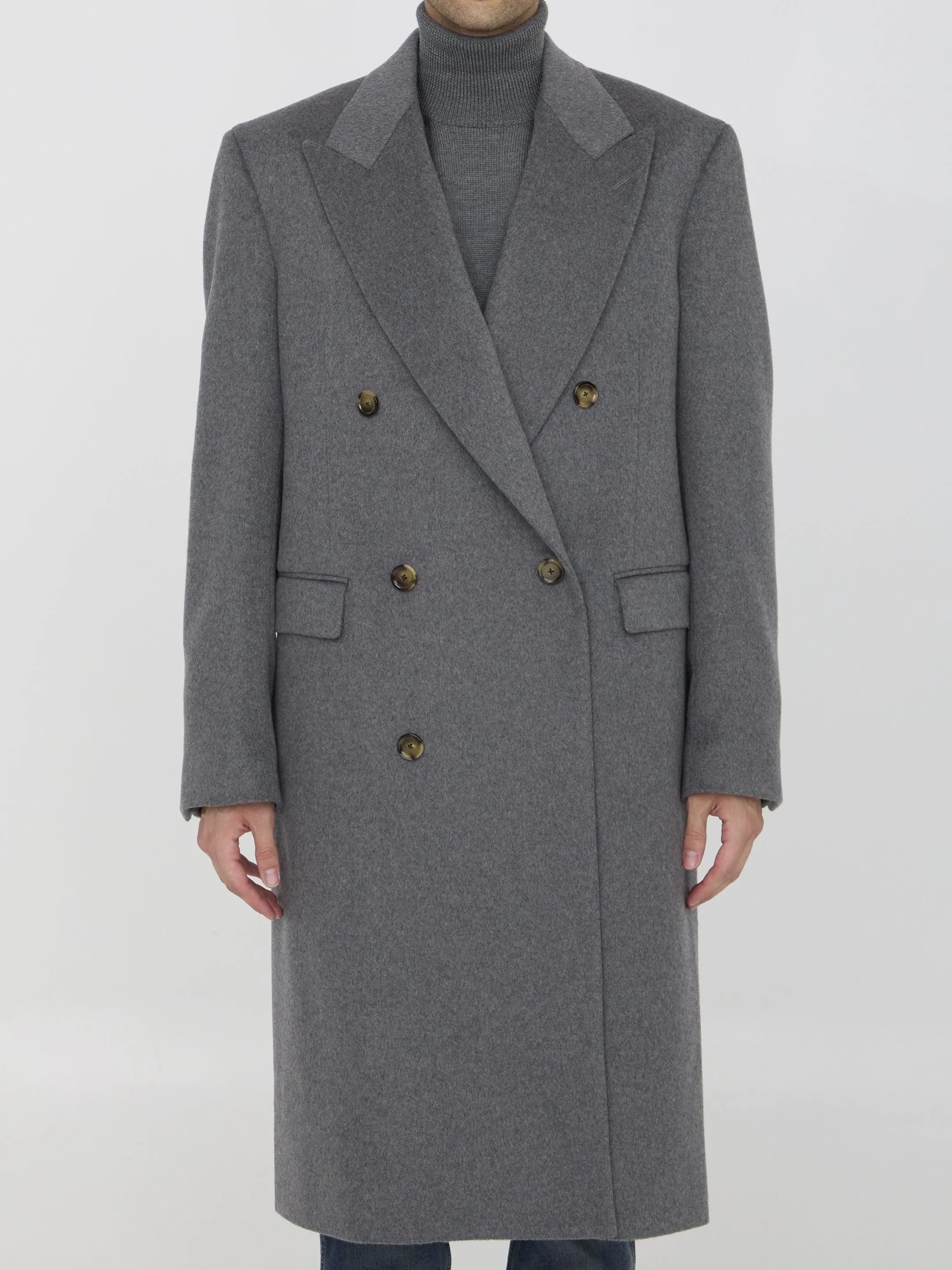 Lardini Classic Cashmere Coat in Gray