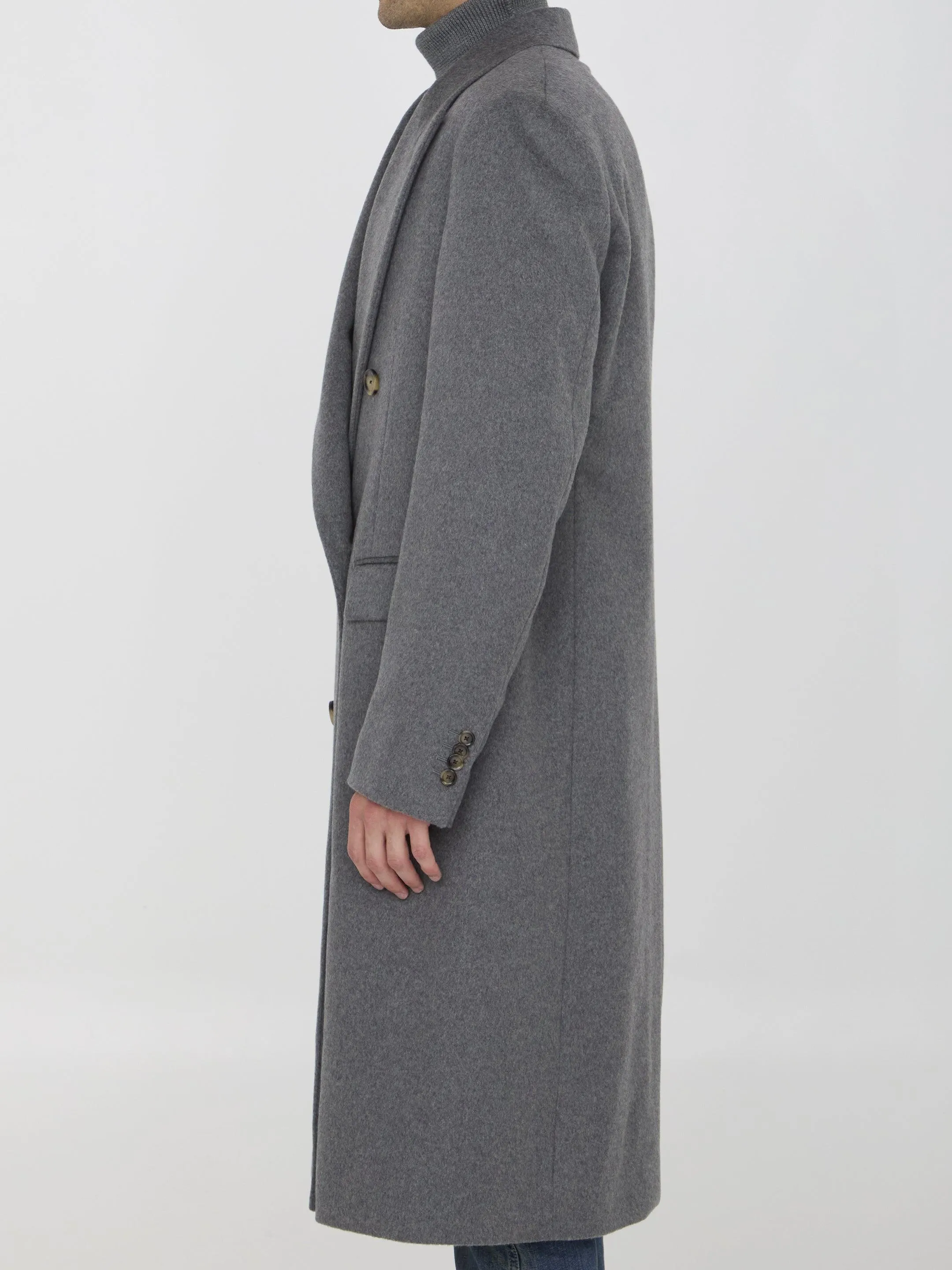 Lardini Classic Cashmere Coat in Gray