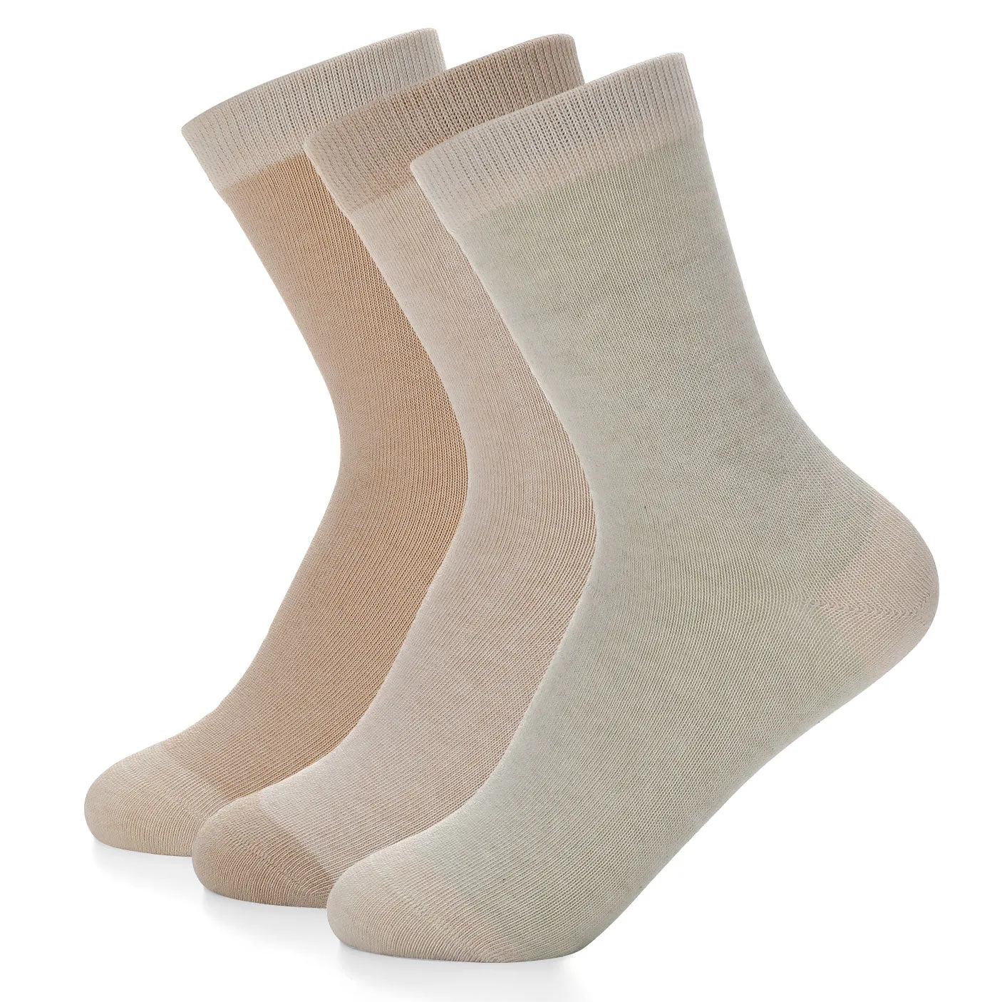 Laulax Ladies 3 Pairs Naturally Coloured Organic Cotton Socks, Gift Set, Size UK 3 - 7 / Europe 36 - 40, Beige, Light Brown, Cream