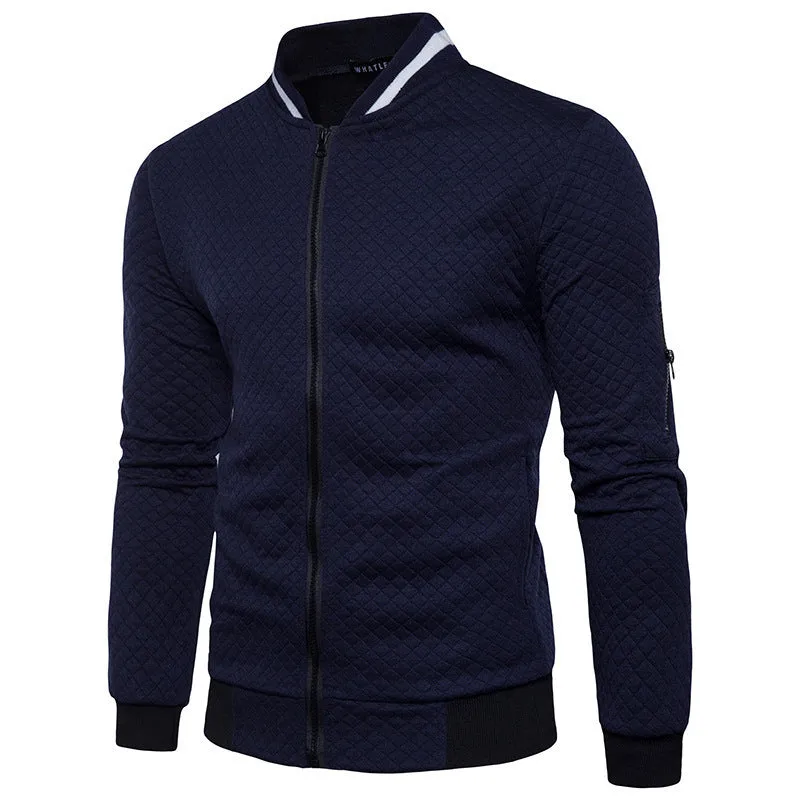 Leisure jacket for men with stand-up collar