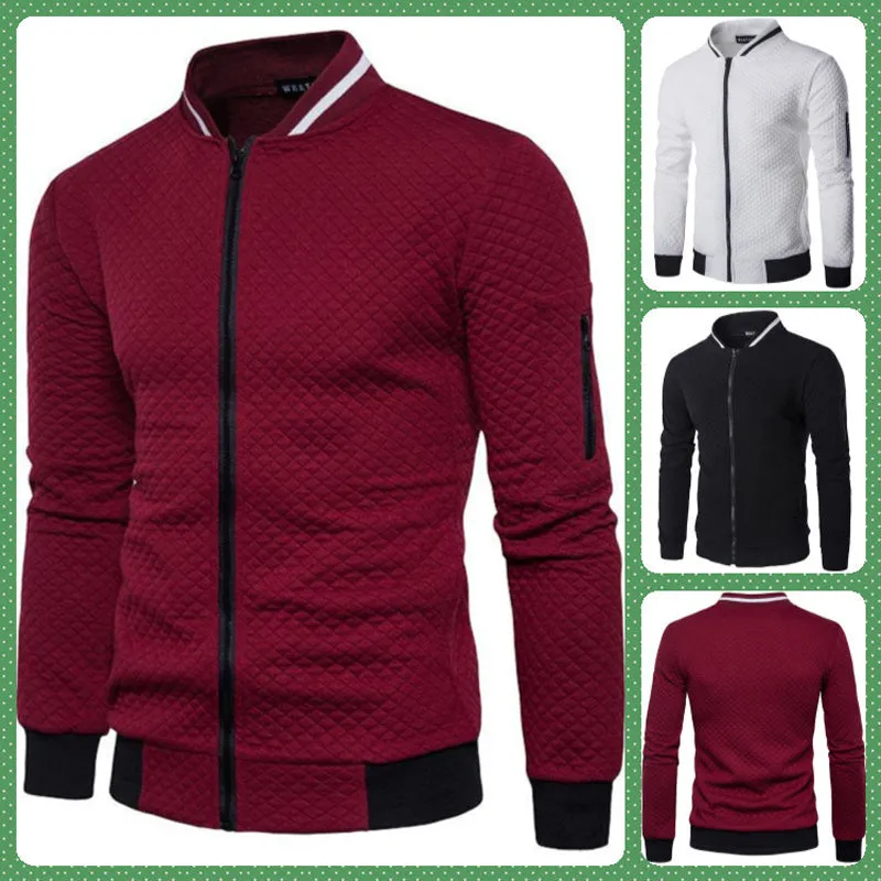 Leisure jacket for men with stand-up collar