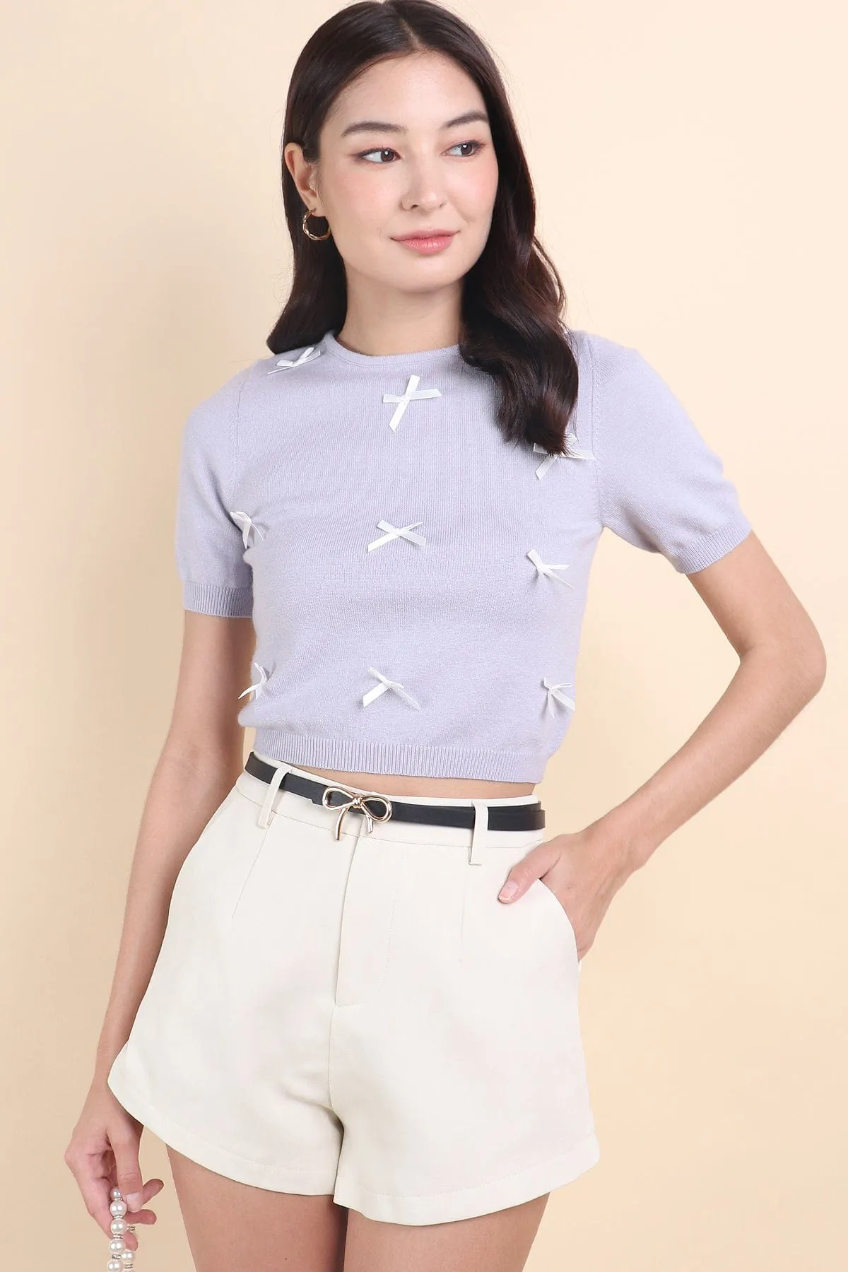 LES LEA KNIT TOP IN PERI LILAC