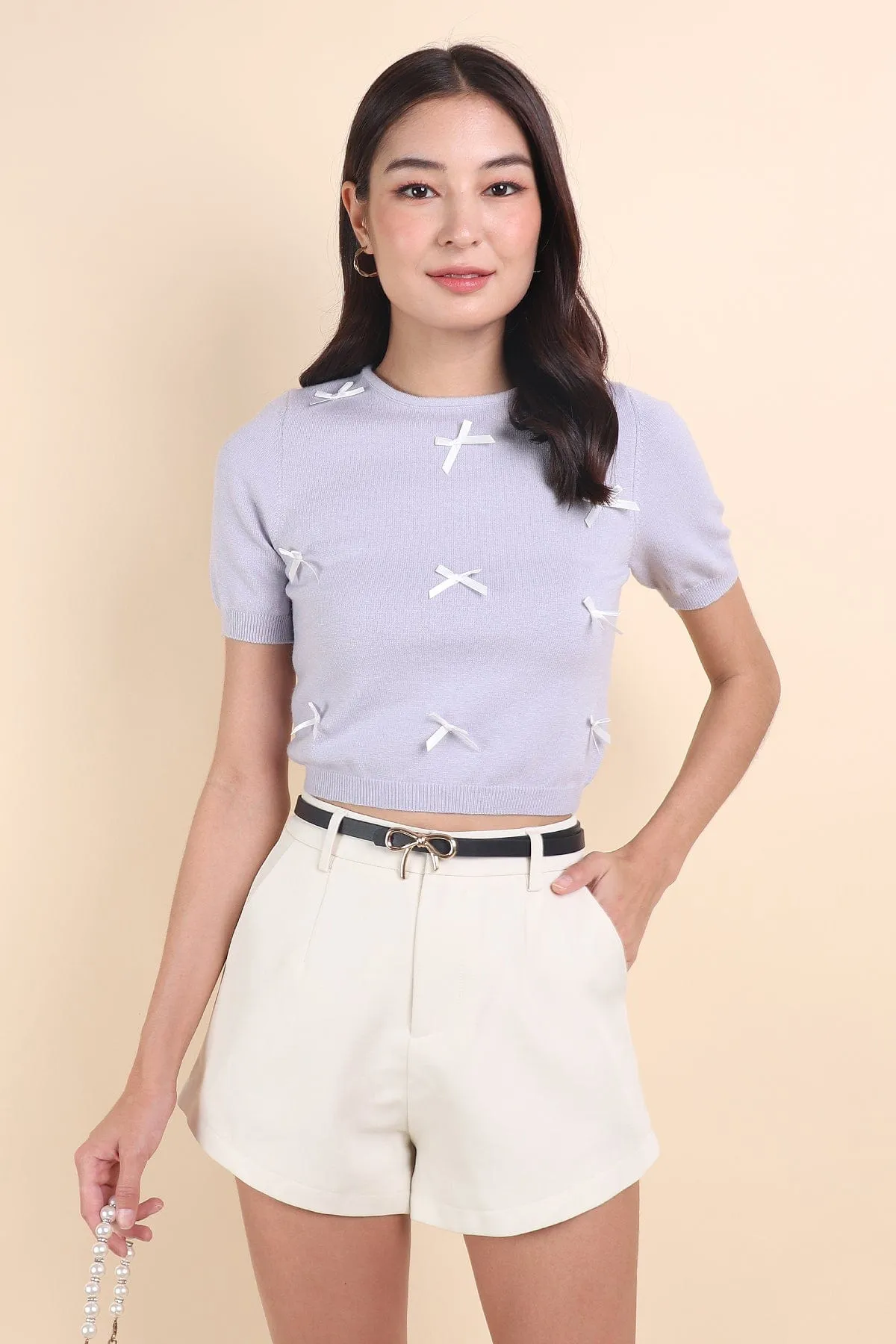 LES LEA KNIT TOP IN PERI LILAC