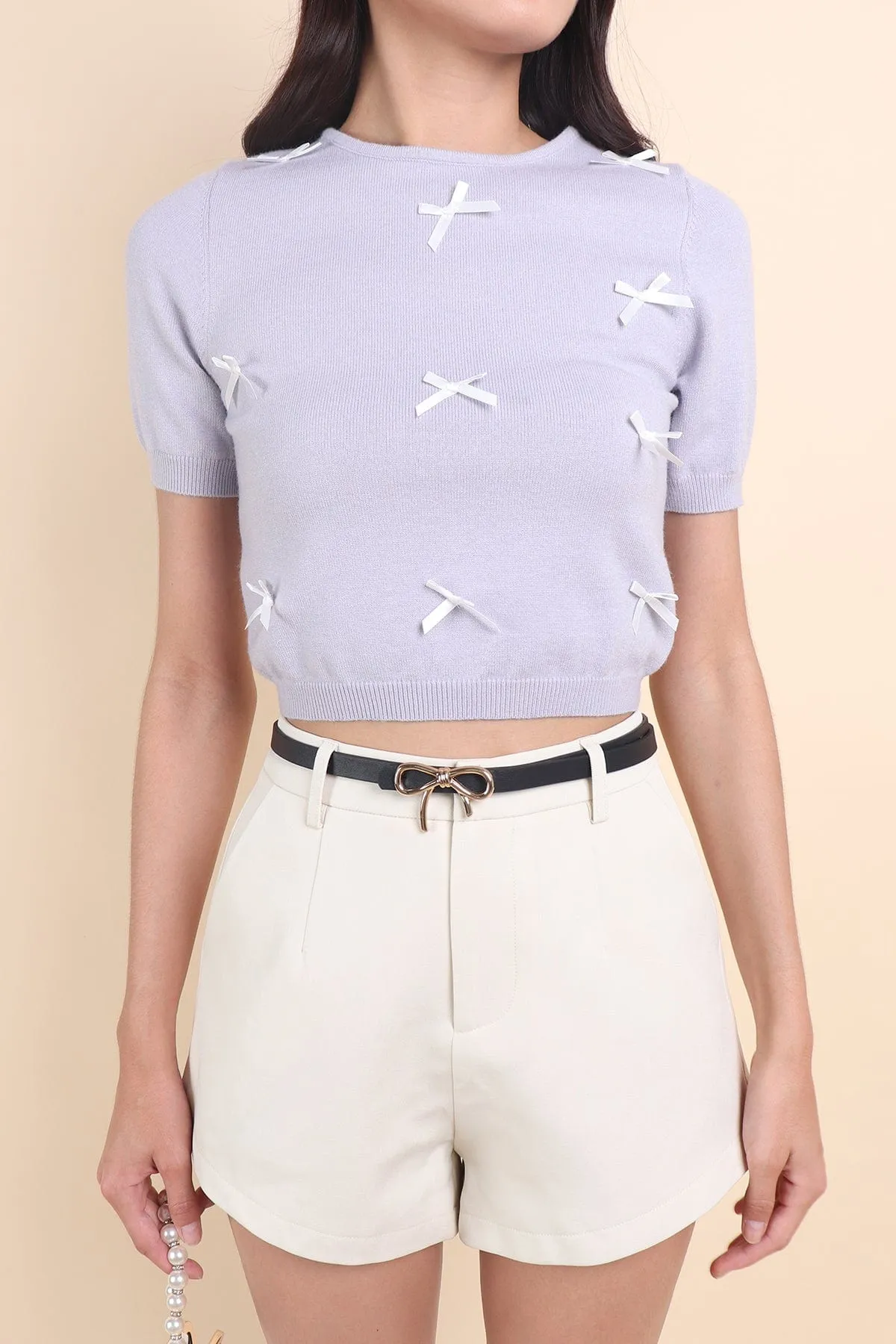 LES LEA KNIT TOP IN PERI LILAC