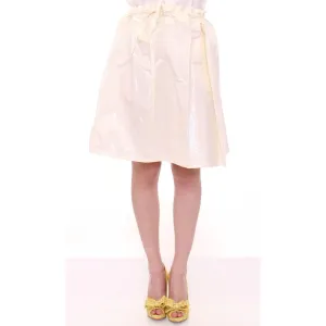 Licia Florio Elegant White Tie-Waist Skirt