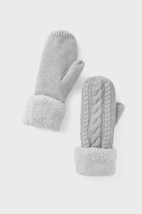 Light Grey Flurry Lined Mitten